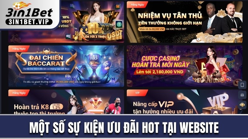 Một số sự kiện ưu đãi hot tại website 